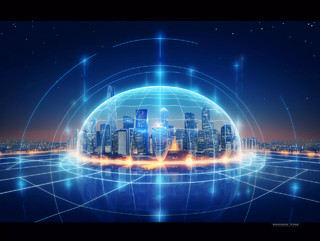 科技AI科技城市半个地球网络科技背景